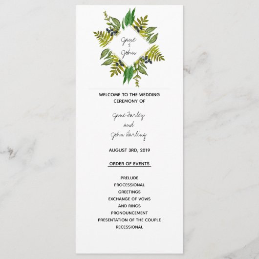 Modern sloopprogramma programmakaart (Voorkant)