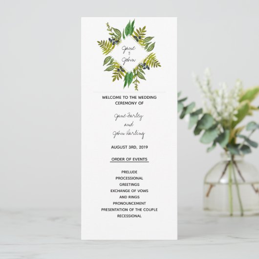 Modern sloopprogramma programmakaart (Staand voorkant)