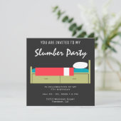 Modern Slumber Party Birthday Uitnodiging (Staand voorkant)
