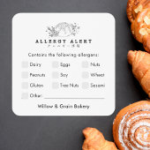 Modern Small Bakery Allergy Alert Vierkante Sticker