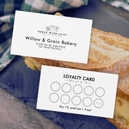 Modern Small Bakery Bread Logo Loyalty Reward Visitekaartje