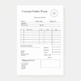 Modern Small Business custom order Sales Receipt Post-it® Notes