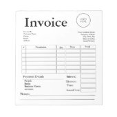 Modern Small Business Invoice Sales Receipt Notitieblok (Voorkant)