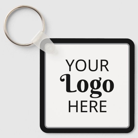 Modern Small Business QR Code Company Logo Promo Sleutelhanger (Voorkant)