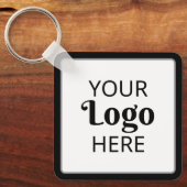 Modern Small Business QR Code Company Logo Promo Sleutelhanger (Voorkant)
