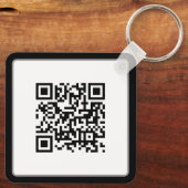 Modern Small Business QR Code Company Logo Promo Sleutelhanger (Achterkant)