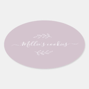 Modern Small Business Script naam Paarse label