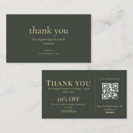 Modern Small Business Thank You Discount QR Card  Visitekaartje