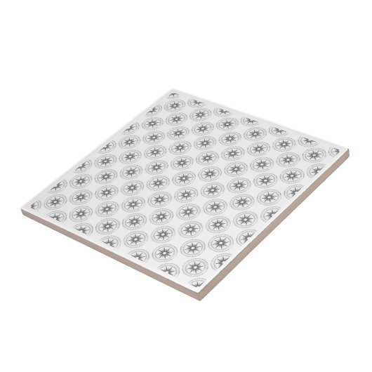 Modern Small Silver Star-medaillonpatroon Tegeltje (Zijkant)