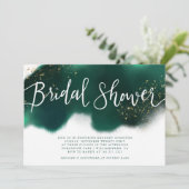 Modern Smaragd Groen Goud Glitter Vrijgezellenfees Kaart (Staand voorkant)