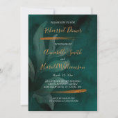 modern smaragdgroen en bladeren Repetitie Diner Kaart (Voorkant)