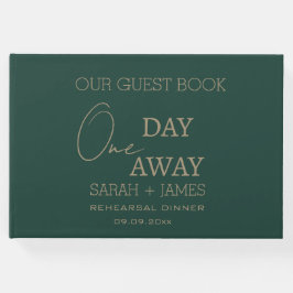 Modern smaragdgroen op een dag weg bruiloft gastenboek