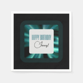 Modern smaragdgroen zwart en wit servet