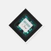 Modern smaragdgroen zwart en wit servet (Hoek)