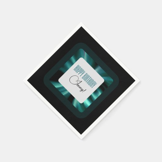 Modern smaragdgroen zwart en wit servet (Hoek)