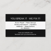 Modern Smartphone Repair Black and white Visitekaartje (Achterkant)