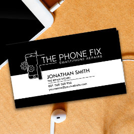 Modern Smartphone Repair Black and white Visitekaartje