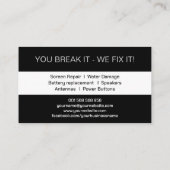 Modern Smartphone Repair Black and white Visitekaartje (Achterkant)