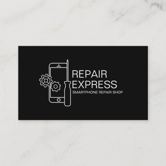 Modern Smartphone Repair Black and white Visitekaartje (Voorkant)