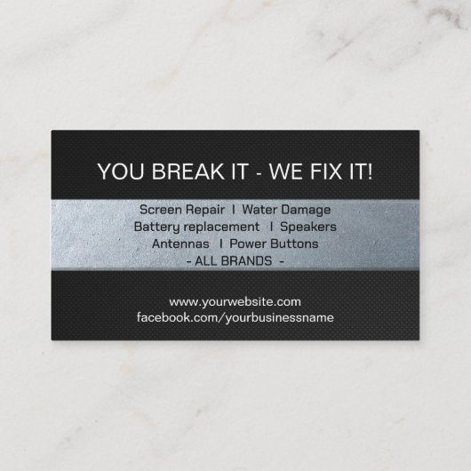 Modern Smartphone Repair Visitekaartje (Achterkant)