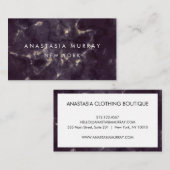 Modern Smoky Black White Marble Minimalist Luxer Visitekaartje (Voorkant / Achterkant)