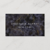 Modern Smoky Black White Marble Minimalist Luxer Visitekaartje (Voorkant)
