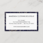 Modern Smoky Black White Marble Minimalist Luxer Visitekaartje (Achterkant)