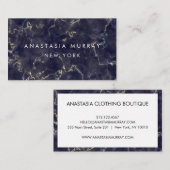 Modern Smoky Black White Marble Minimalist Luxer Visitekaartje (Voorkant / Achterkant)