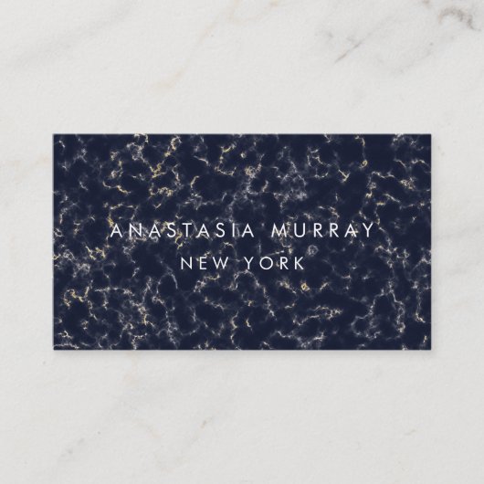 Modern Smoky Black White Marble Minimalist Luxer Visitekaartje (Voorkant)