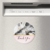 Modern Smoky Grey Marble met Gold Ribbon Hartelijk Magneet (Insitu (Vaatwasser))