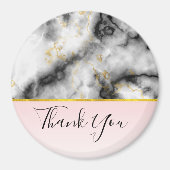 Modern Smoky Grey Marble met Gold Ribbon Hartelijk Magneet (Voorkant)