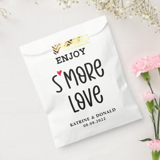 Modern S'more Love Wedding Favor Bag Bedankzakje (Gezegeld)