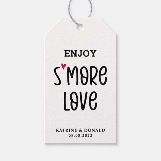 Modern S'more Love Wedding Gift Labels Cadeaulabel (Voorkant)