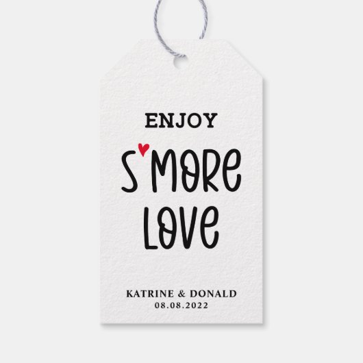 Modern S'more Love Wedding Gift Labels Cadeaulabel (Achterkant)
