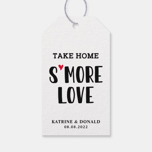 Modern S'more Love Wedding Gift Labels Cadeaulabel (Achterkant)