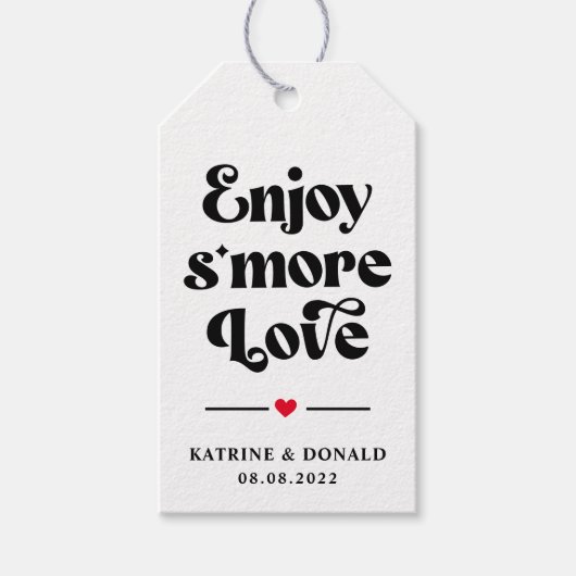 Modern S'more Love Wedding Gift Labels Cadeaulabel (Voorkant)