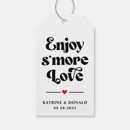 Modern S'more Love Wedding Gift Labels Cadeaulabel (Achterkant)