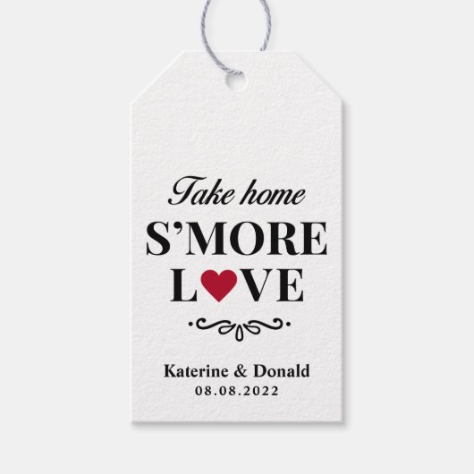 Modern S'more Love Wedding Gift Labels Cadeaulabel (Voorkant)
