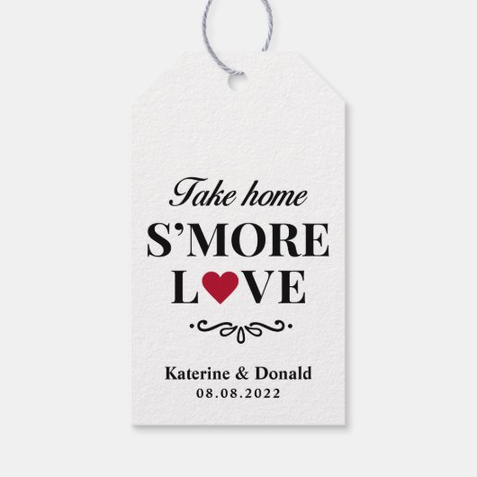 Modern S'more Love Wedding Gift Labels Cadeaulabel (Achterkant)