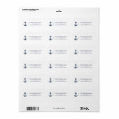 Modern Snaarinrichting Boot Anker Retouradres Etiket (Full Sheet)