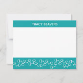 Modern Snaffle Bit Horse Note Kaart - Blauwgroen (Voorkant)