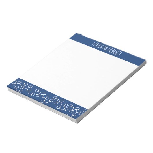 Modern Snaffle Bit Horse Notitieblok - Navy (Linkerzijde)