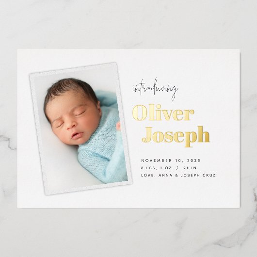 Modern Snapshot | Aankondiging Folie geboorte (Voorkant)