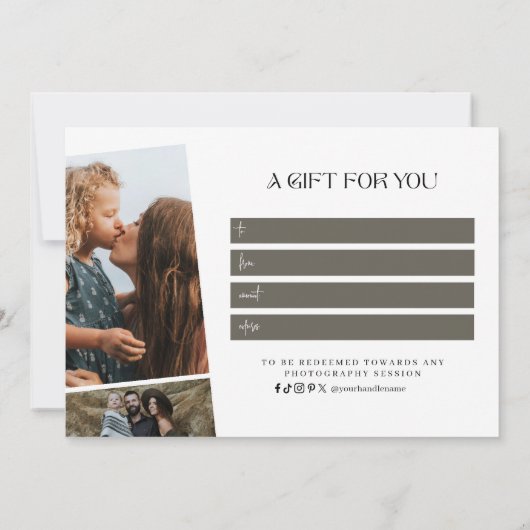 Modern Snapshot Fotofotografie Cadeaubon (Achterkant)