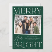 Modern Snapshot Merry en Bright 2 foto Feestdagenkaart (Voorkant)