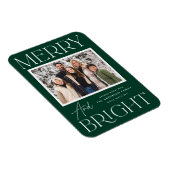 Modern Snapshot Merry en Bright Foto Magneet (Rechterzijde)