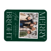 Modern Snapshot Merry en Bright Foto Magneet (Horizontaal)