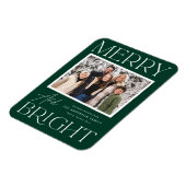 Modern Snapshot Merry en Bright Foto Magneet (Linkerzijde)