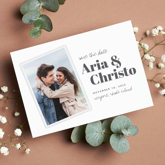 Modern Snapshot | Verticale foto Save The Date
