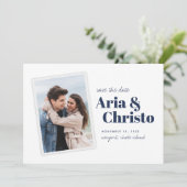 Modern Snapshot | Verticale foto Save The Date (Staand voorkant)